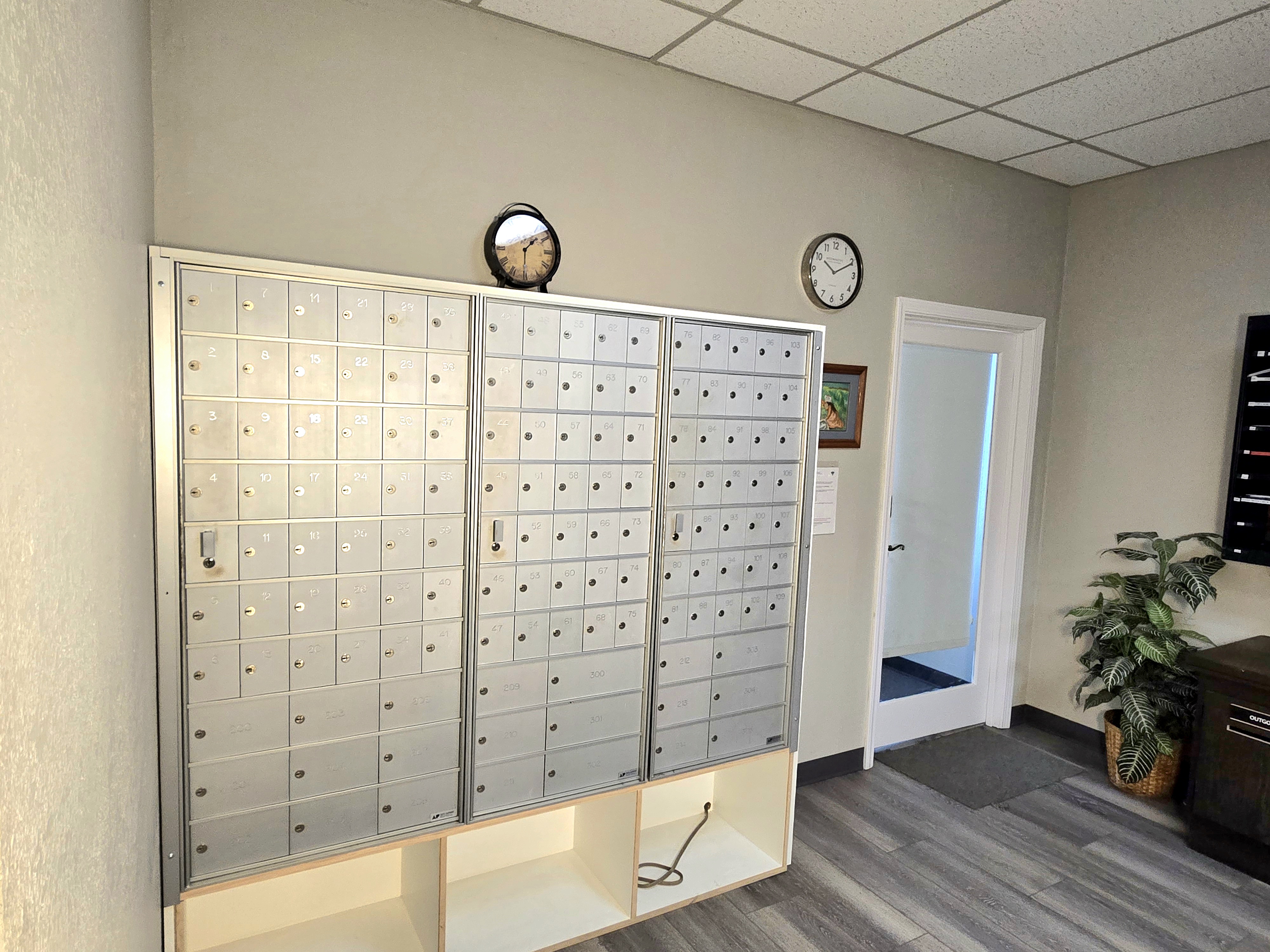 Resident mailboxes at East County Business Center